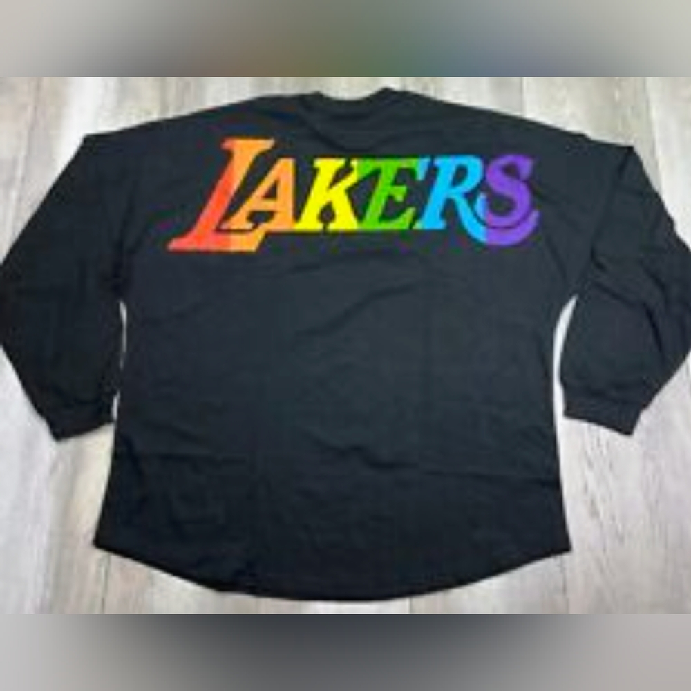 LA Lakers Long Sleeve T-Shirt Adult Extra XLarge Black Oversized